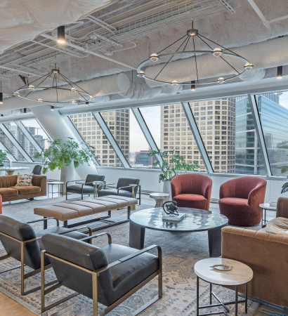 A view from looking down atThe Foyer at 525 West Monroe